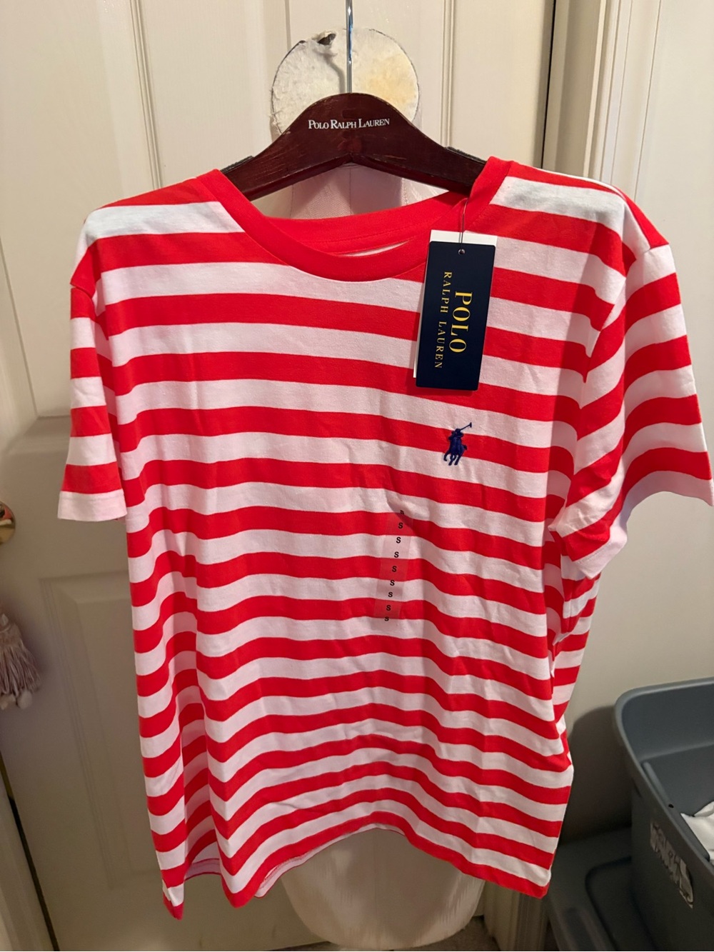 Polo by Ralph Lauren women’s S/P $55 Red & White Stripe Crewneck T-Shirt